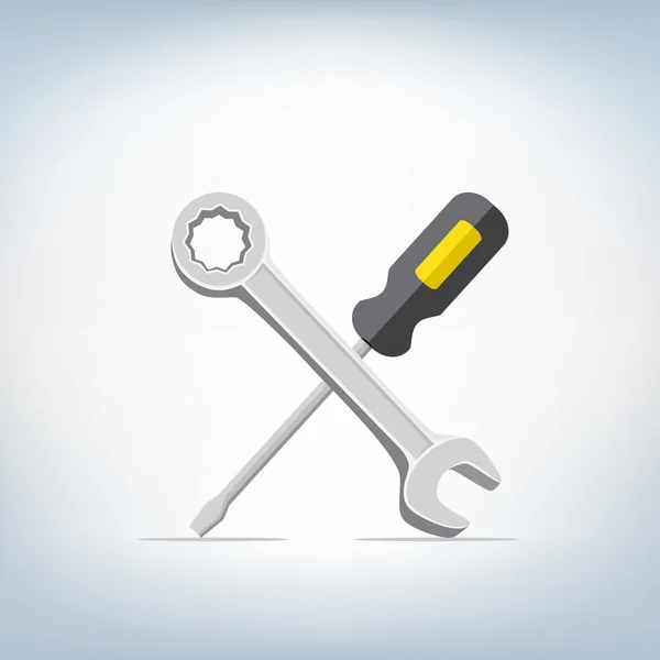 Wrench and screwdriver icon — Stock Vector