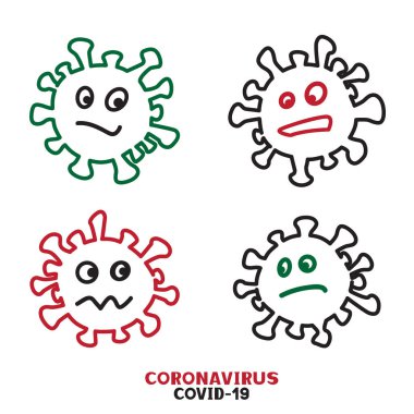 Coronavirus covid-19 çizgi film tasarımı