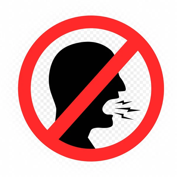 Nenhum símbolo de sinal de proibição de grito — Vetor de Stock