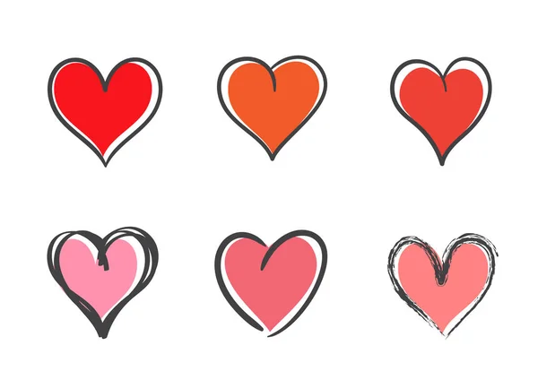 Valentine outline heart set — Stock Vector