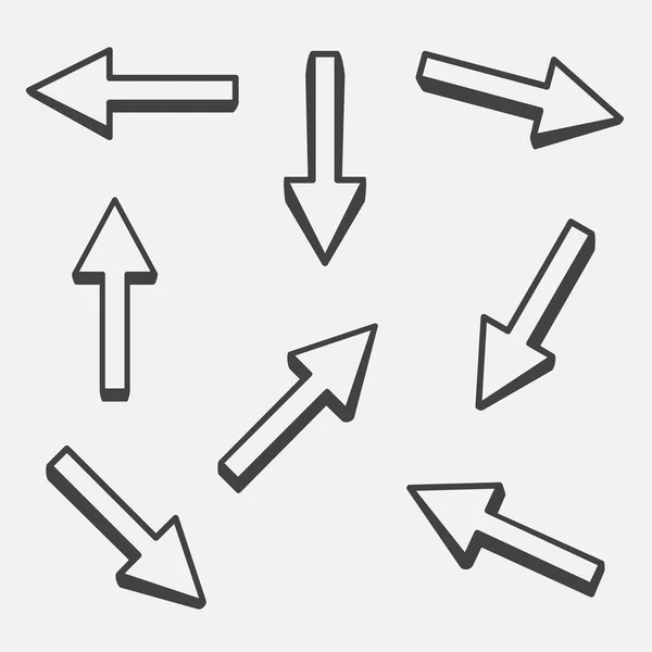 Flechas tridimensionales signo conjunto — Archivo Imágenes Vectoriales