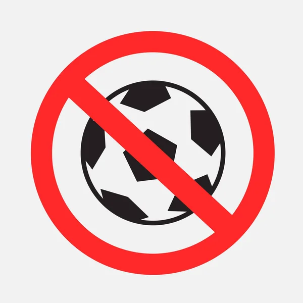 Voetbal Sport Verboden Teken Sticker Geïsoleerd Grijze Achtergrond Geen Voetbal — Stockvector