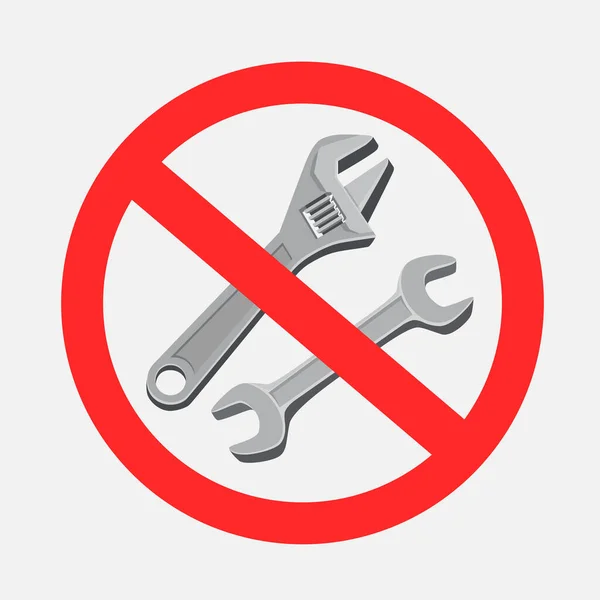 Hammer knocking prohibited sign symbol — стоковый вектор