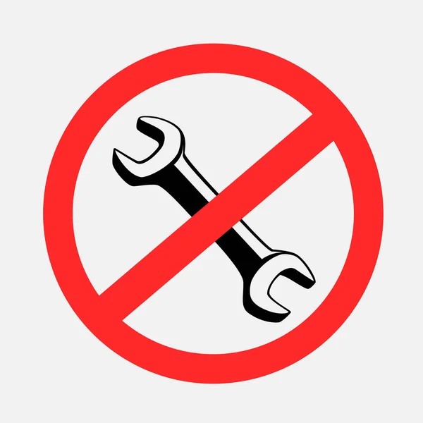 Hammer knocking prohibited sign symbol — Stock Vector