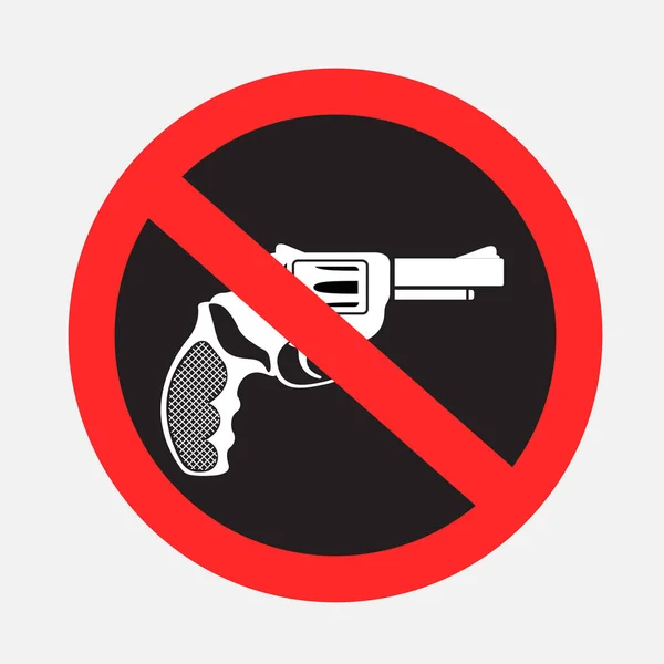 Entrada con arma de fuego símbolo de signo prohibido — Archivo Imágenes Vectoriales