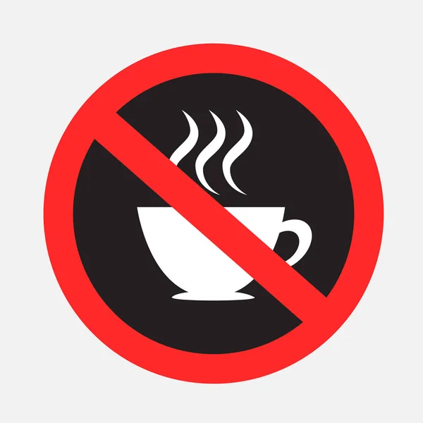 Beber bebidas calientes está prohibido signo oscuro — Vector de stock