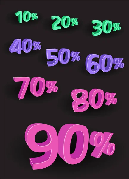 Business discount numbers with interest set — Image vectorielle