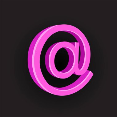 pembe renk e-posta işareti sembolü