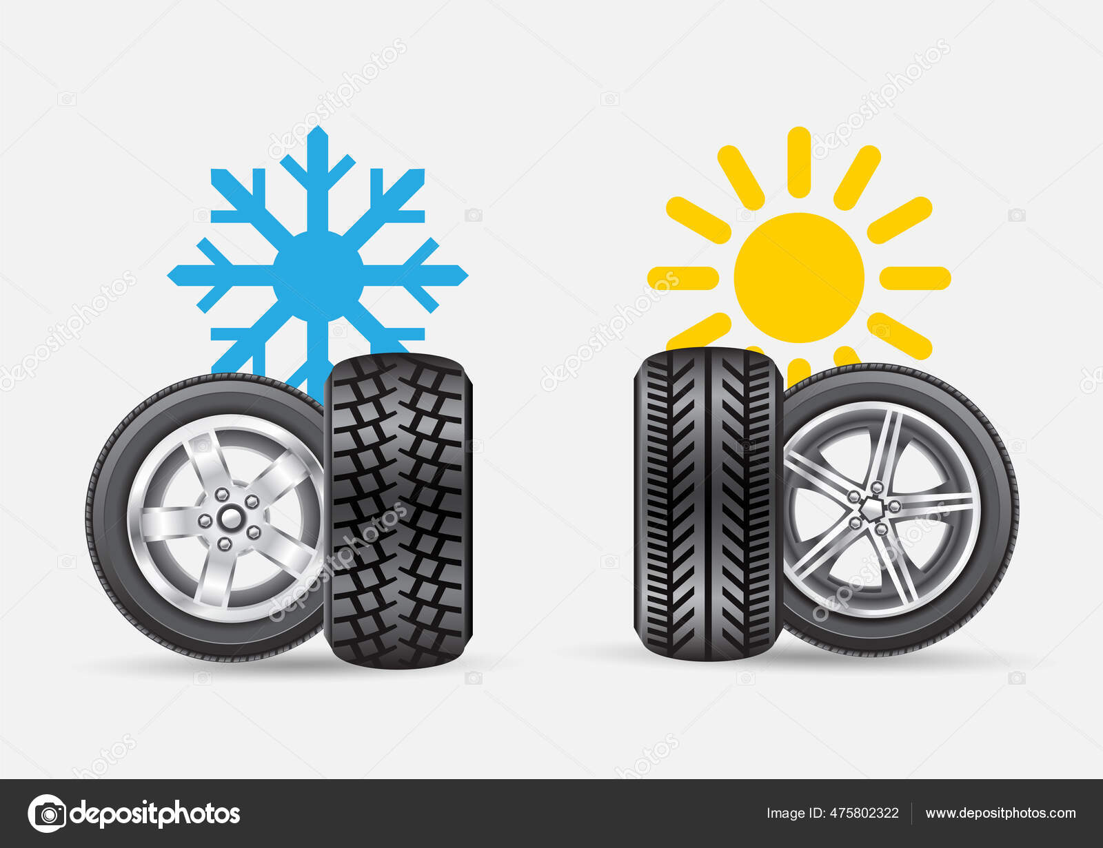 Winter summer car auto tire wheel rim set Stock Vector by ©romvo79 475802322