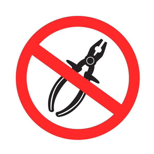 Do not use pliers sign symbol — Stock Vector