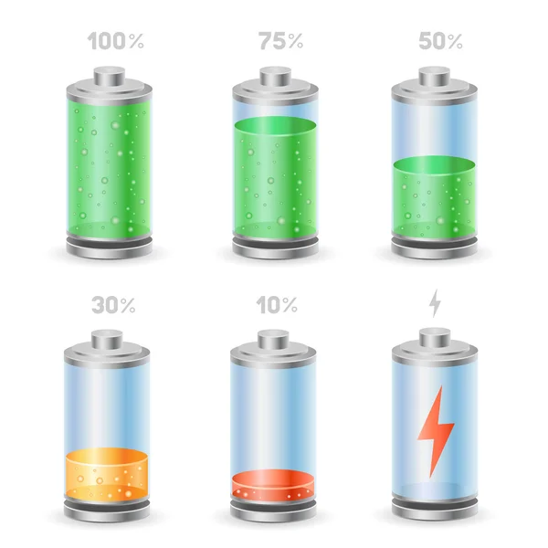 Batterie icône ensemble — Image vectorielle