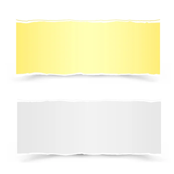 Trozos de papel amarillo y blanco — Vector de stock