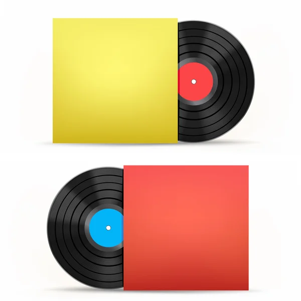 Disque vinyle et couvercle — Image vectorielle