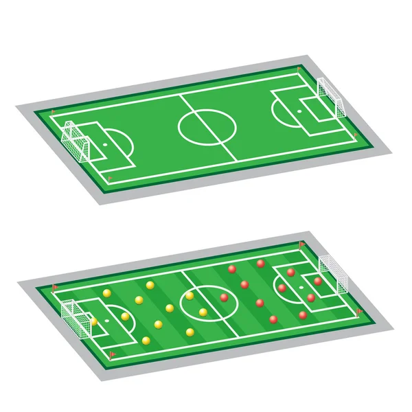Campos de fútbol-fútbol — Vector de stock