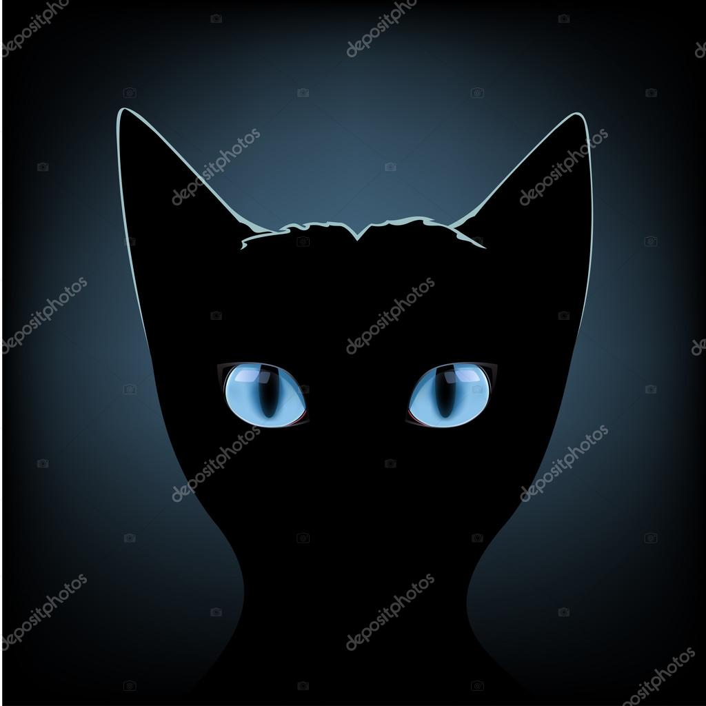 Chat Noir Yeux Bleus Images Vectorielles Chat Noir Yeux Bleus Vecteurs Libres De Droits Depositphotos
