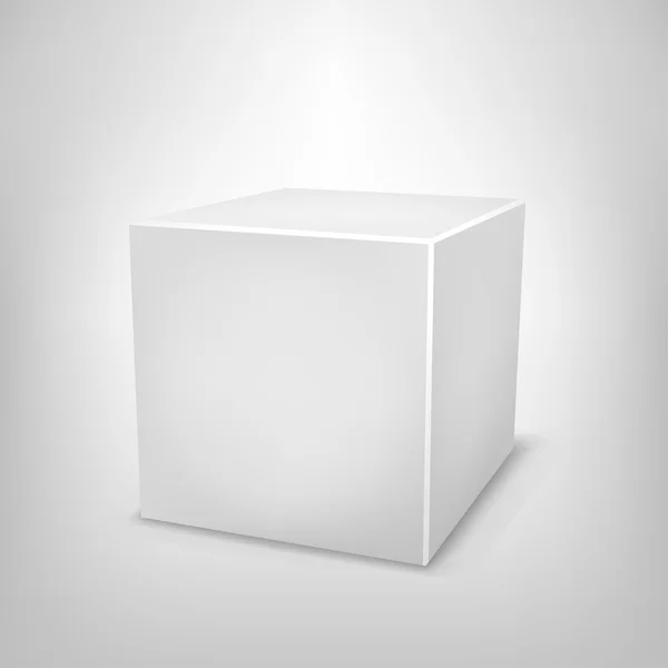 3d cubo branco — Vetor de Stock