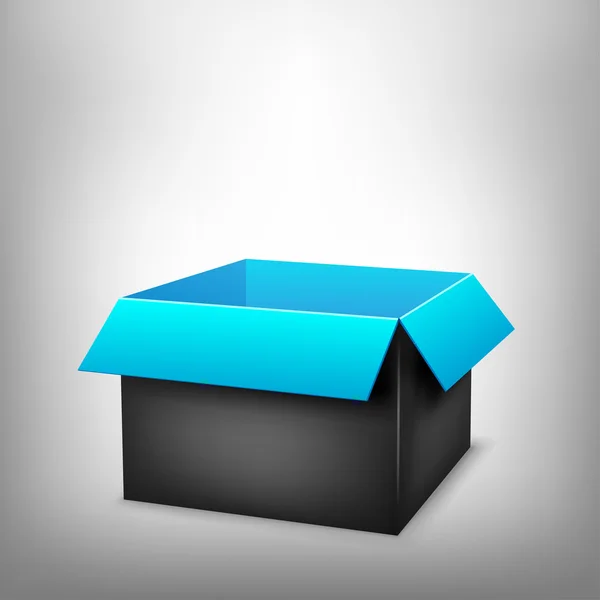 Caja azul negro 3D — Vector de stock