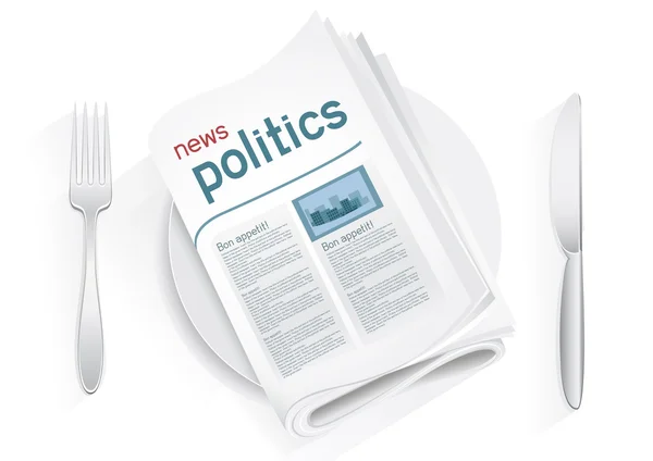 Nyheter politik tablewares — Stock vektor