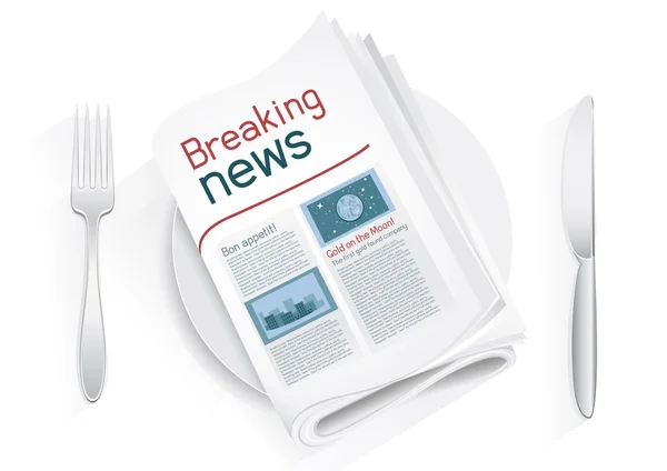 Breaking news tablewares — Stock vektor