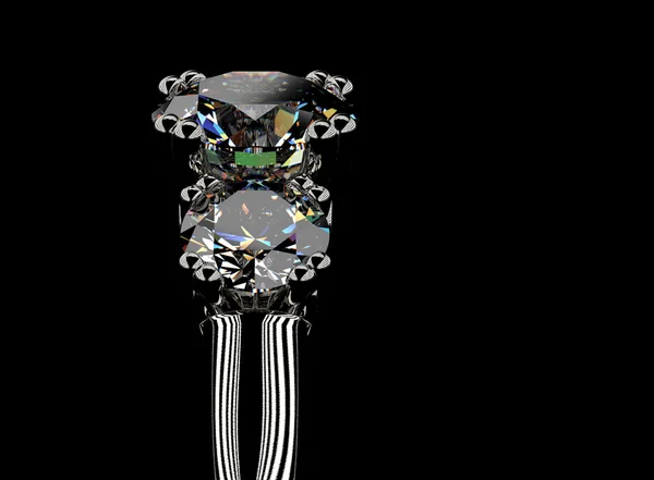 3D-s illusztráció, arany gyűrű, gyémánt. Ékszer háttér. Divatos kiegészítő — Stock Fotó