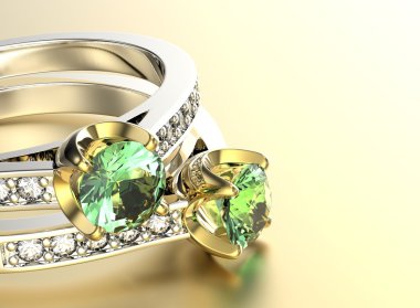 Golden Rings with Peridot clipart