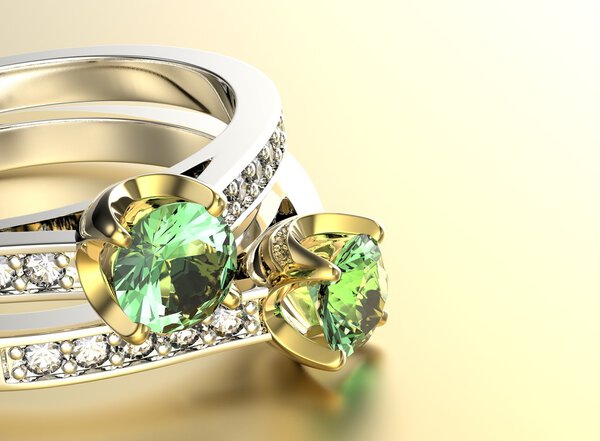 Golden Rings with Peridot