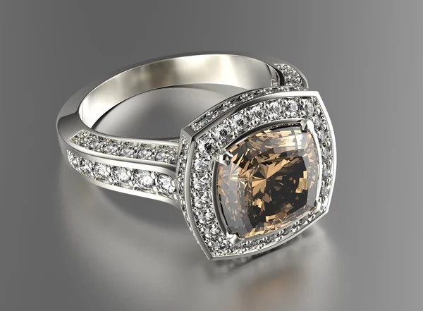 Anillo con Diamante Cognac — Foto de Stock