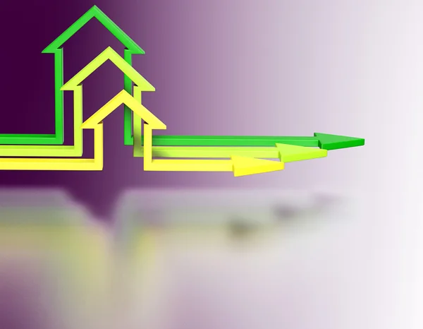 Colorful house arrows. — Stock Photo, Image