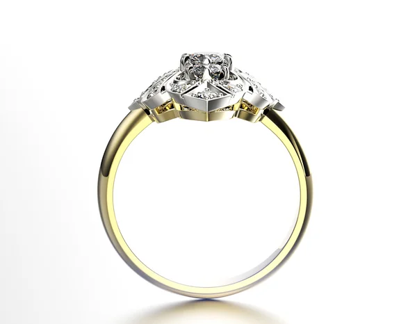 Anello di fidanzamento con diamante . — Foto Stock