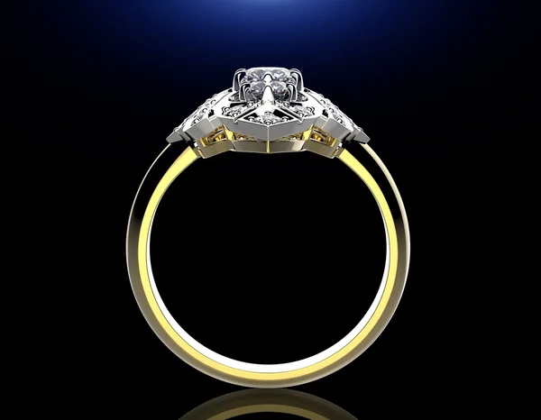 Golden Engagement Ring — Stock Photo, Image