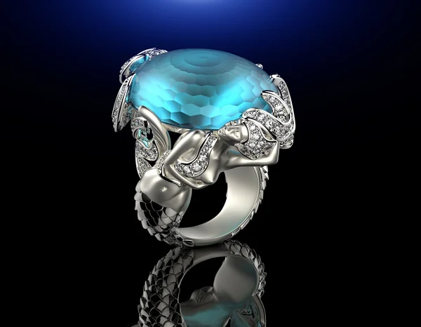 Bague de fiançailles dorée — Photo