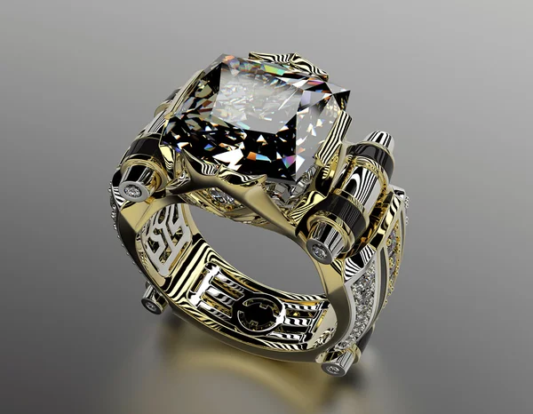 Zlatý zásnubní prsten — Stock fotografie
