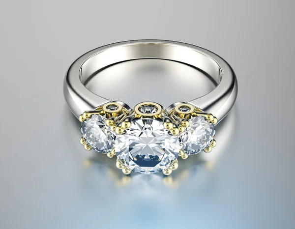 Ring met diamant. — Stockfoto