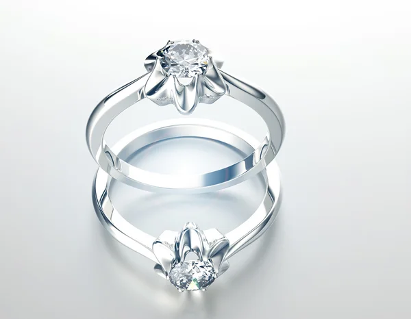 Bague avec diamant . — Photo