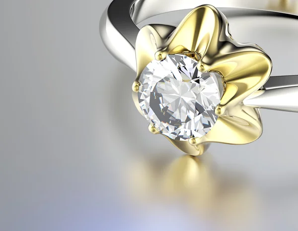 Bague avec diamant . — Photo