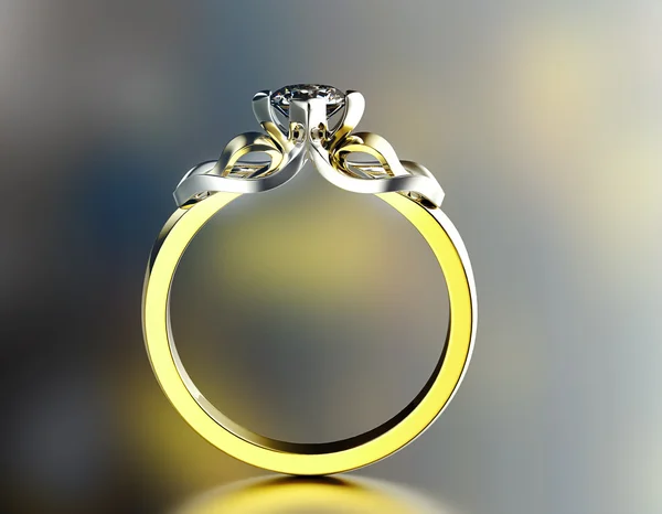 Ring med diamant. — Stockfoto