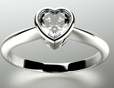 Garnet kalp şekli ile halka