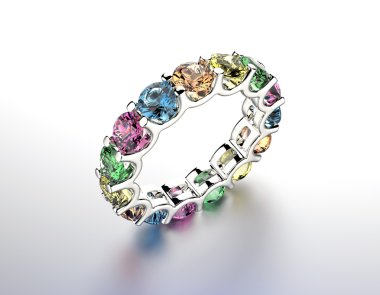 İle farklı renk gemstone yüzük.