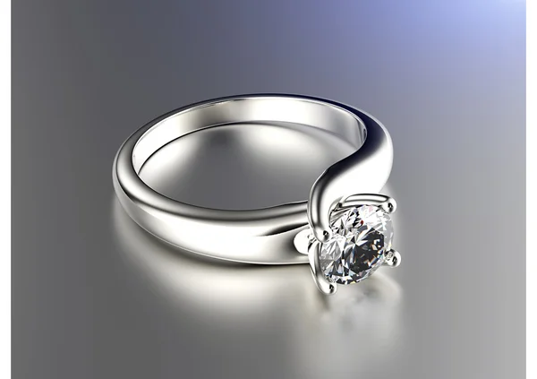 Wedding Ring with Diamond. — Stock Photo, Image