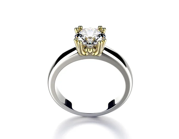 Обручальное кольцо с бриллиантом . — стоковое фото