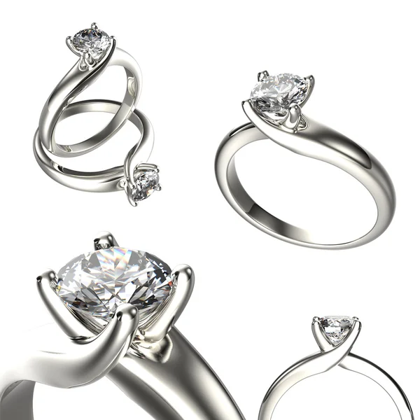 Snubní prsteny s diamantem. — Stock fotografie