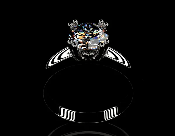 Pierścionek zaręczynowy z diamentów. — Zdjęcie stockowe