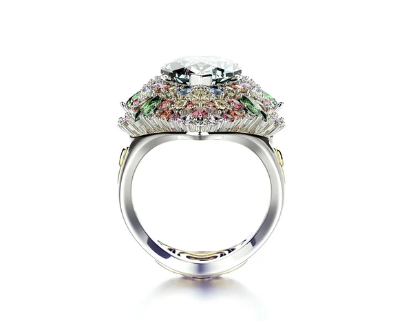 Ring with cognac Diamond. — Stock Photo, Image