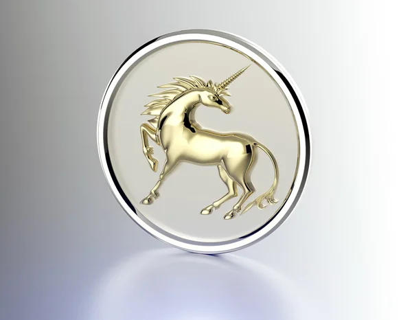 Moneda con la imagen de un unicornio —  Fotos de Stock