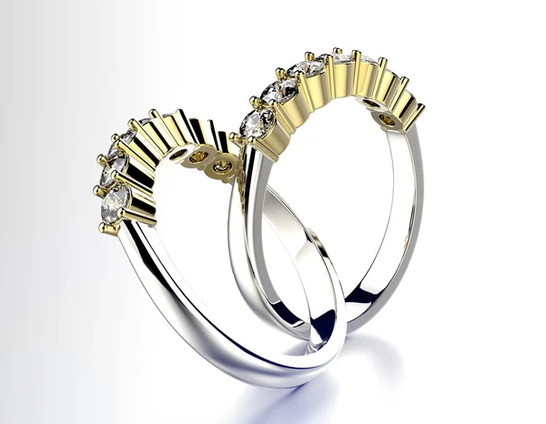 Wedding Rings with Diamond — Stock Photo, Image