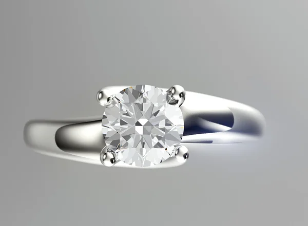 Bague dorée avec diamant — Photo