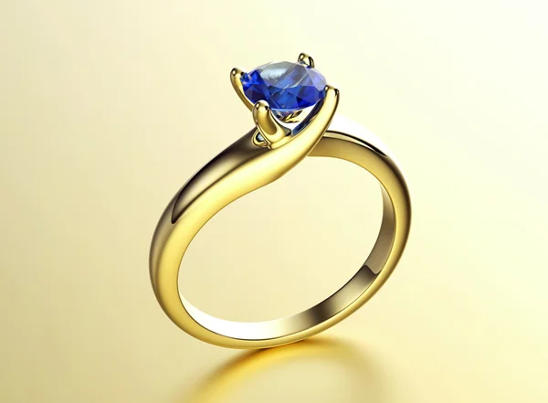 Golden Ring with Diamond — Stock Photo, Image