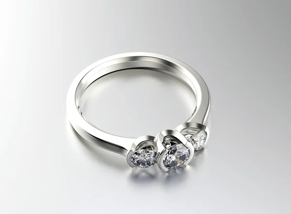 Goldener Ring mit Diamant — Stockfoto
