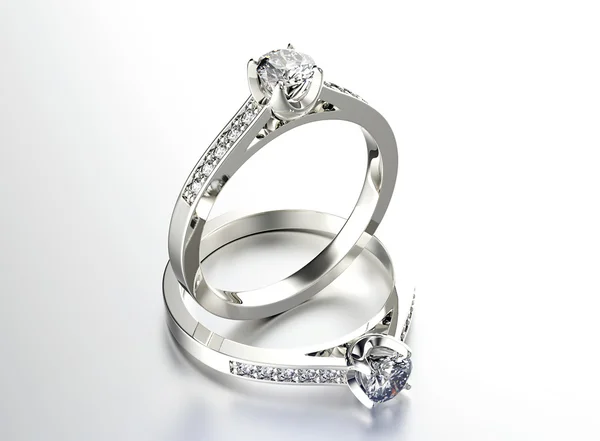 Anéis dourados com diamante — Fotografia de Stock