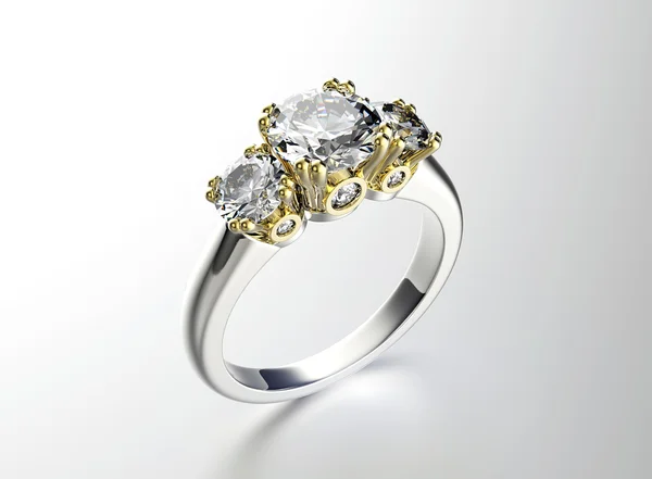 Goldener Ring mit Diamant — Stockfoto